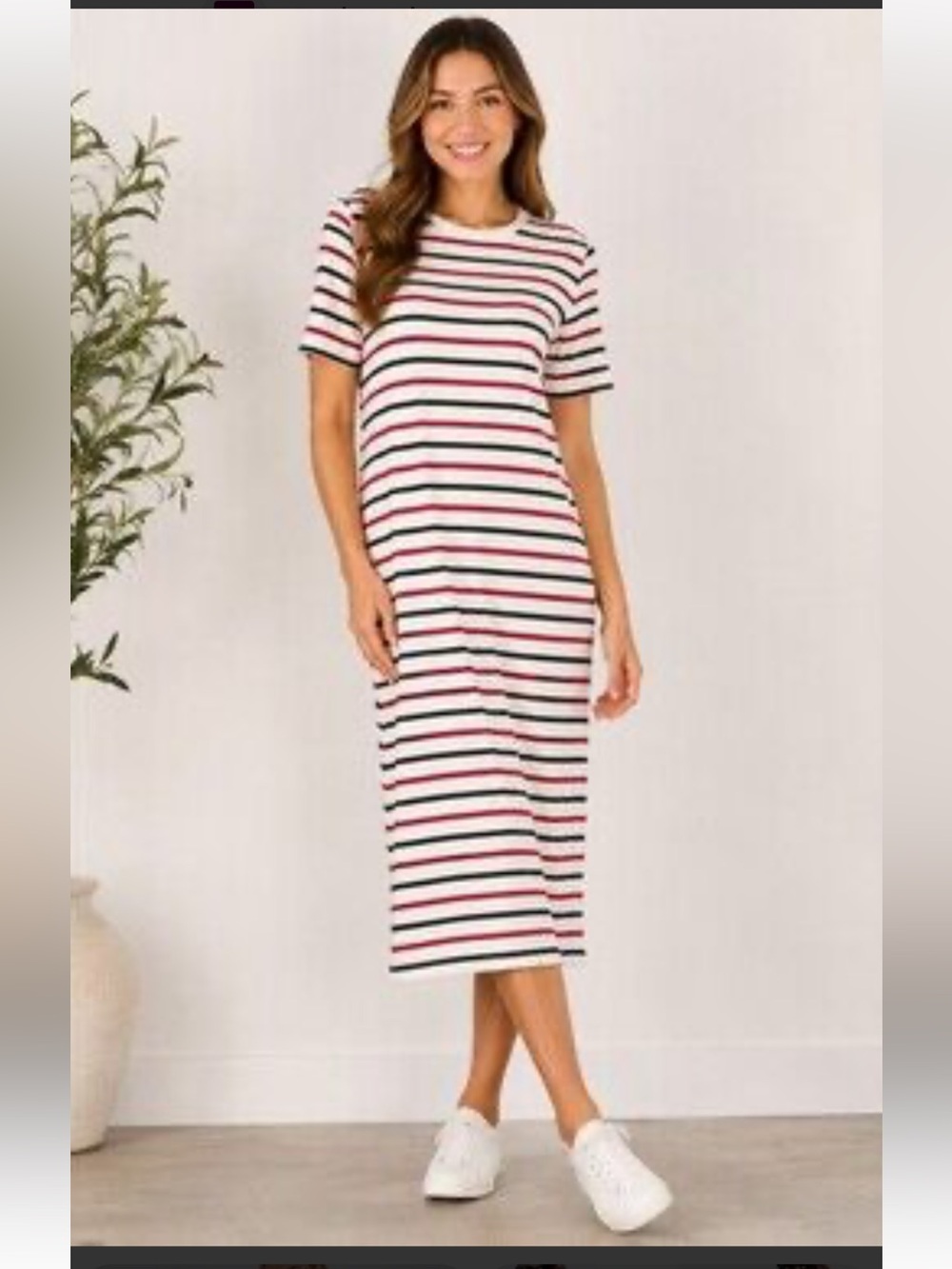 Pomander Place Americana Stripe Short Sleeve Gio Maxi Dress Size XXL